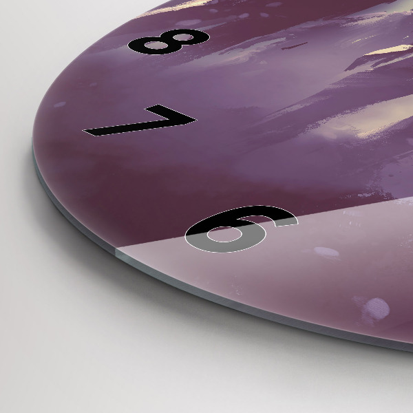 Ceas rotund de perete din sticlă Zombi noaptea - Halloween