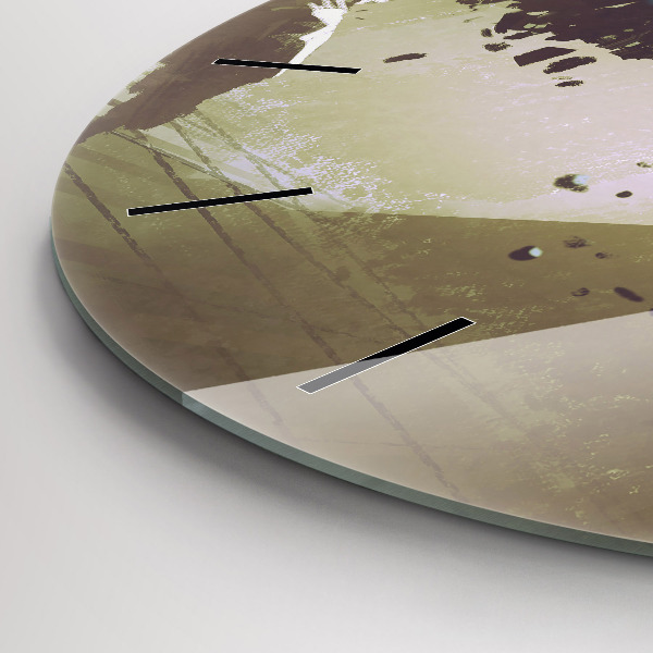 Ceas rotund de perete din sticlă Robot și samurai se luptă