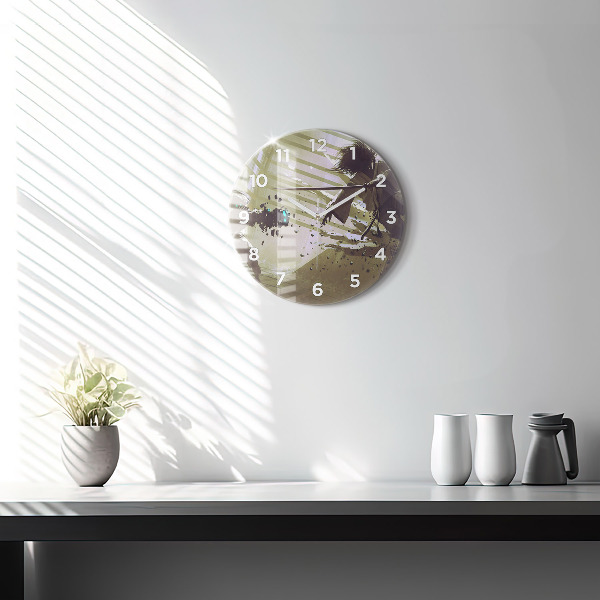 Ceas rotund de perete din sticlă Robot și samurai se luptă