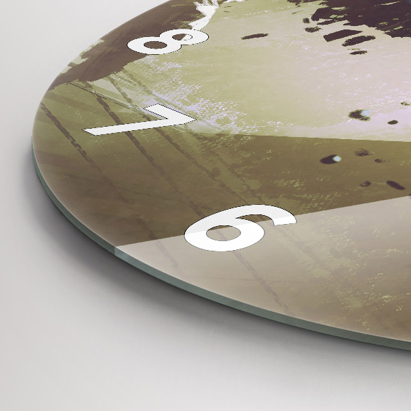 Ceas rotund de perete din sticlă Robot și samurai se luptă