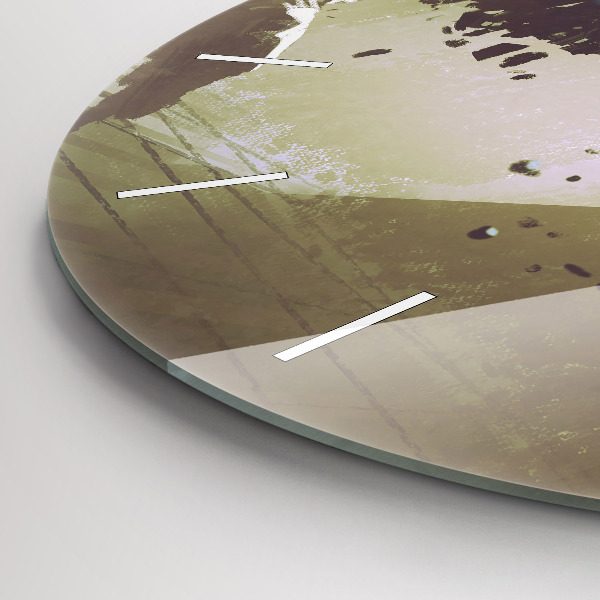 Ceas rotund de perete din sticlă Robot și samurai se luptă