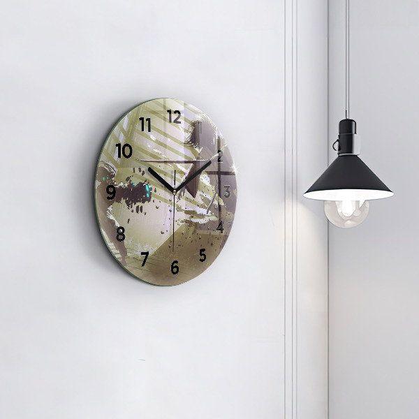 Ceas rotund de perete din sticlă Robot și samurai se luptă