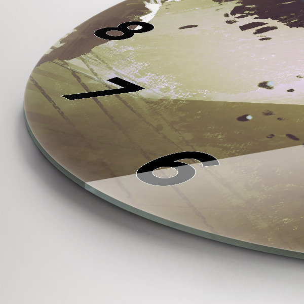 Ceas rotund de perete din sticlă Robot și samurai se luptă