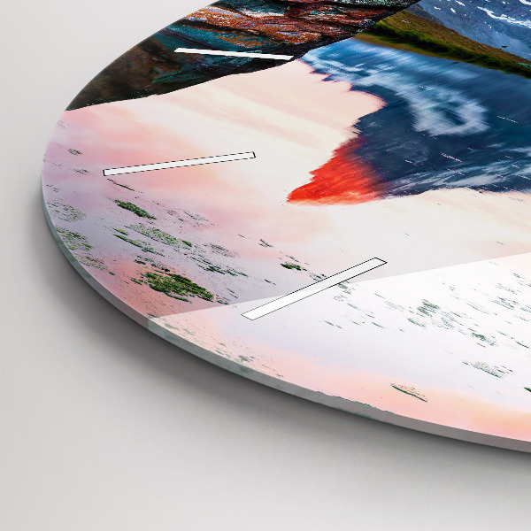 Ceas rotund de perete din sticlă Lacul Stellisee Matterhorn