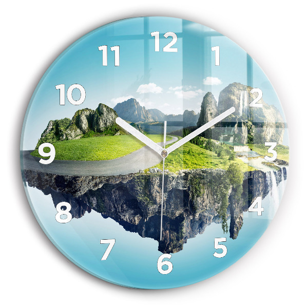 Ceas rotund de perete din sticlă Insulă zburătoare