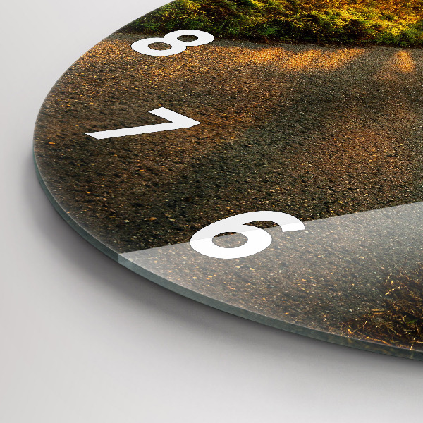 Ceas rotund de perete din sticlă Ceață la răsărit