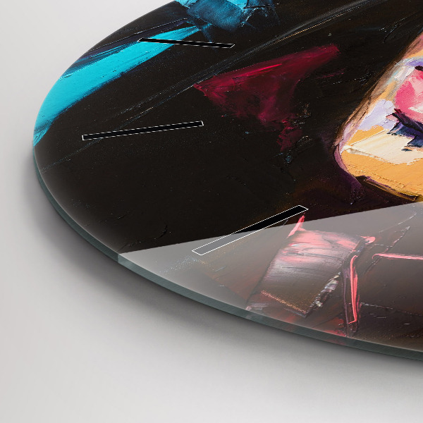 Ceas rotund de perete din sticlă Portretul unei femei