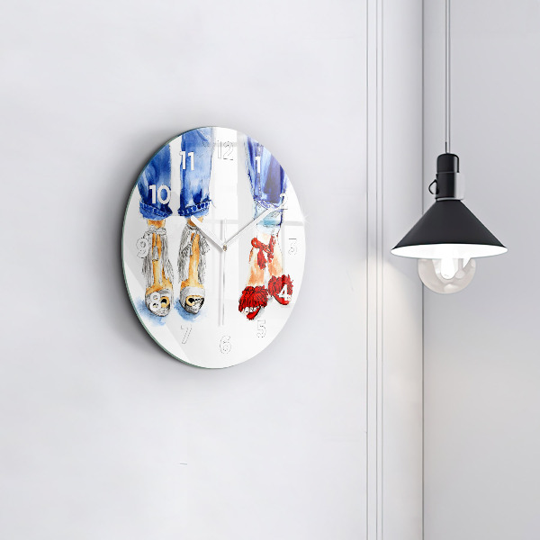 Ceas rotund de perete din sticlă Tocuri de damă