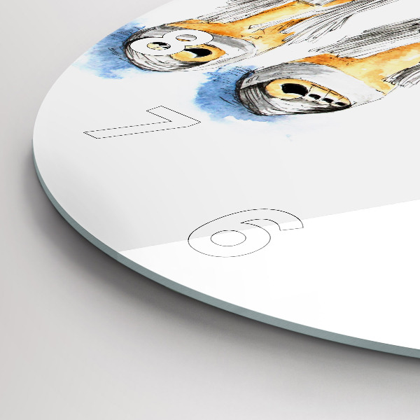 Ceas rotund de perete din sticlă Tocuri de damă