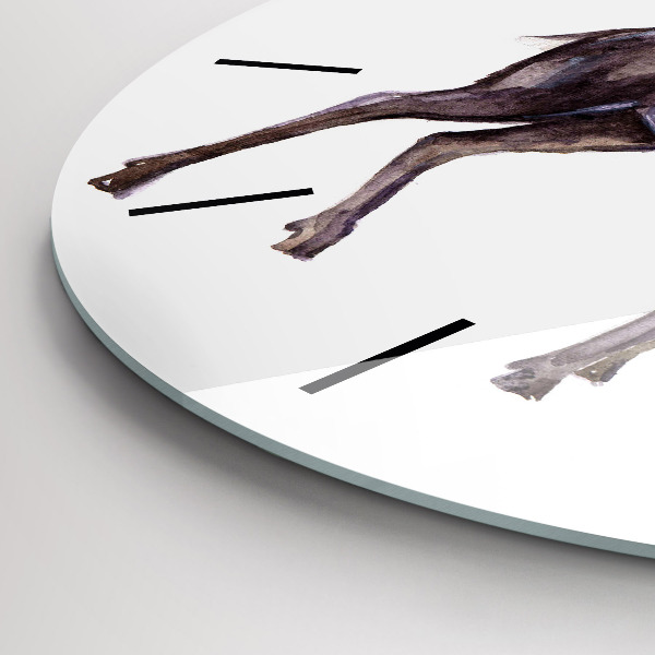 Ceas rotund de perete din sticlă Căprioara este regele pădurii