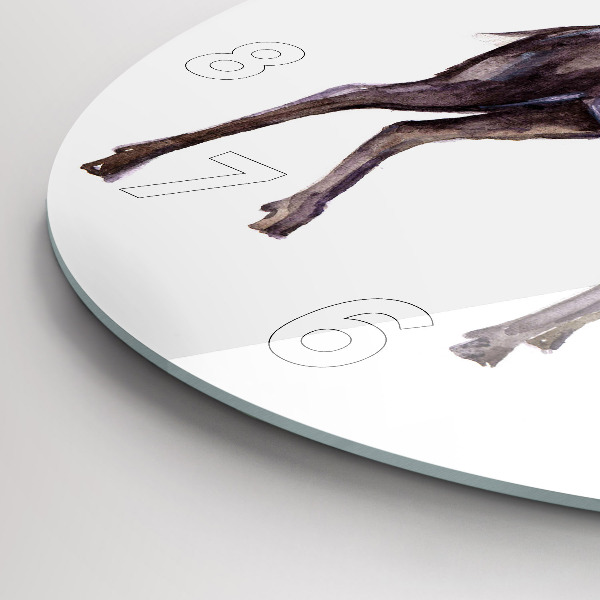 Ceas rotund de perete din sticlă Căprioara este regele pădurii