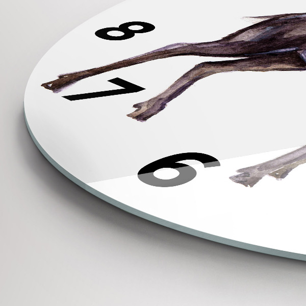 Ceas rotund de perete din sticlă Căprioara este regele pădurii