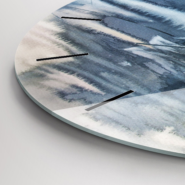 Ceas rotund de perete din sticlă Pescar pe lac