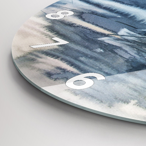 Ceas rotund de perete din sticlă Pescar pe lac