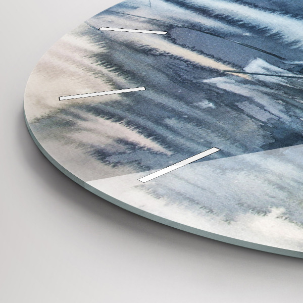 Ceas rotund de perete din sticlă Pescar pe lac