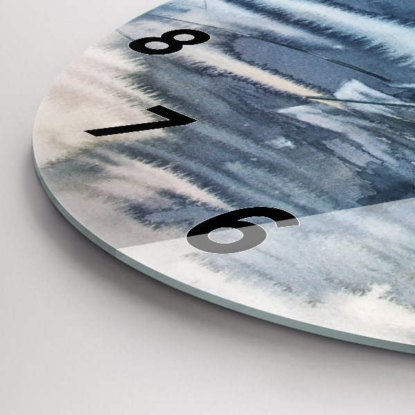 Ceas rotund de perete din sticlă Pescar pe lac