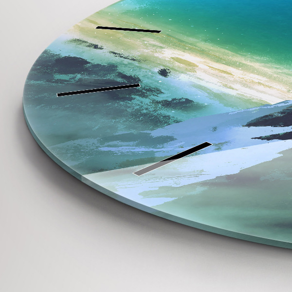 Ceas rotund de perete din sticlă Omul pe lună