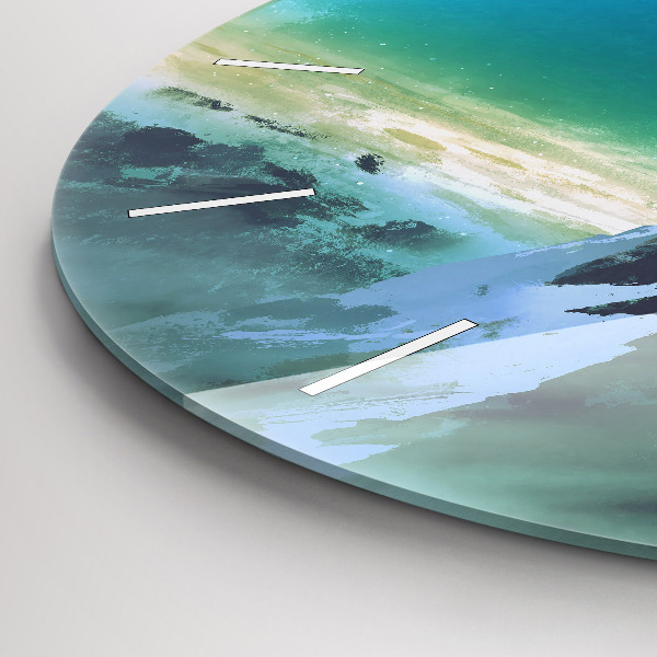 Ceas rotund de perete din sticlă Omul pe lună