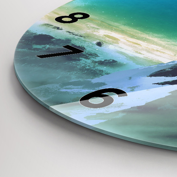 Ceas rotund de perete din sticlă Omul pe lună