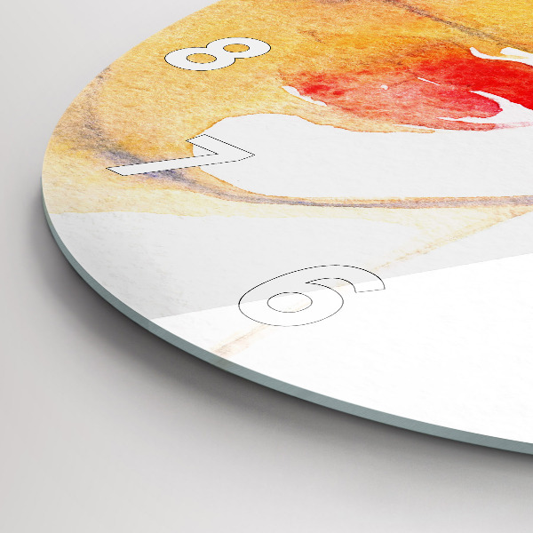 Ceas rotund de perete din sticlă Femeie cu pălărie