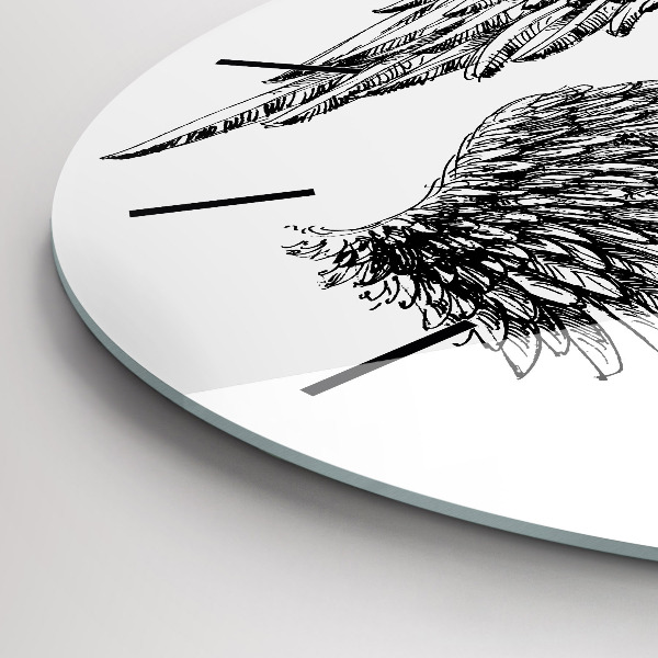 Ceas rotund de perete din sticlă Aripi de înger