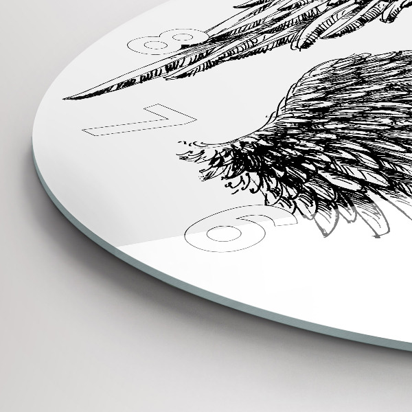 Ceas rotund de perete din sticlă Aripi de înger