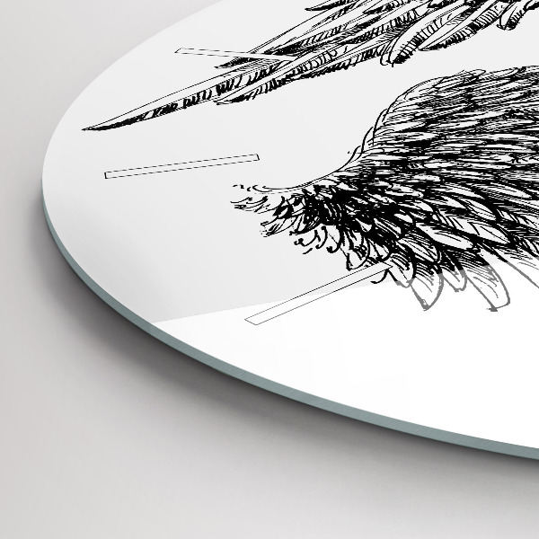 Ceas rotund de perete din sticlă Aripi de înger