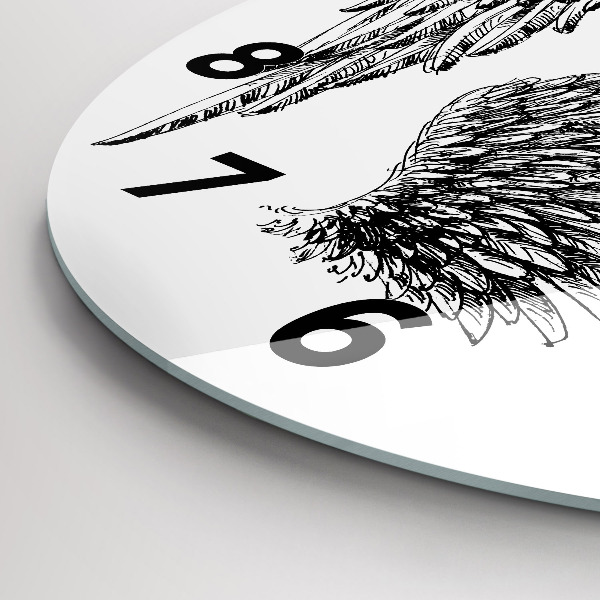 Ceas rotund de perete din sticlă Aripi de înger