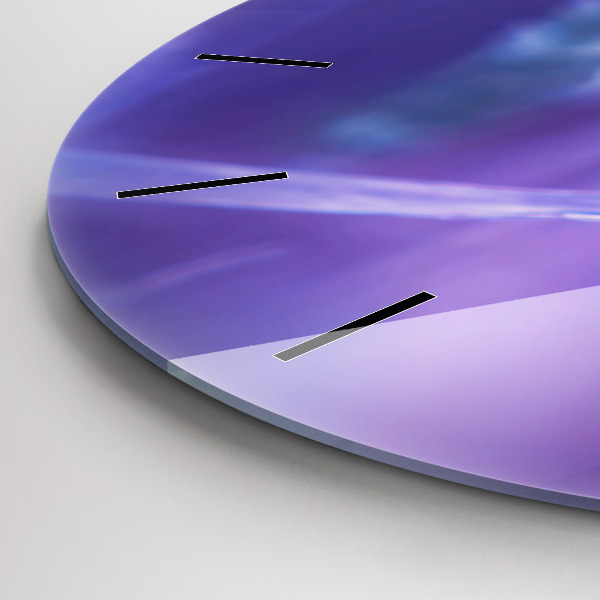 Ceas rotund de perete din sticlă Fluture pe iarbă