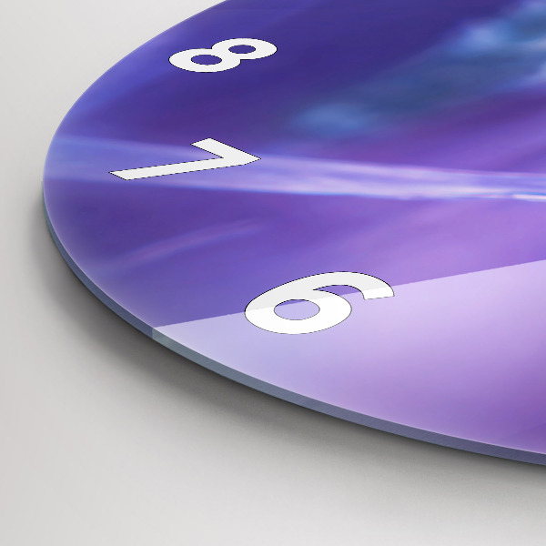 Ceas rotund de perete din sticlă Fluture pe iarbă