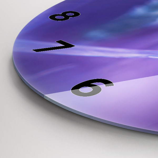 Ceas rotund de perete din sticlă Fluture pe iarbă