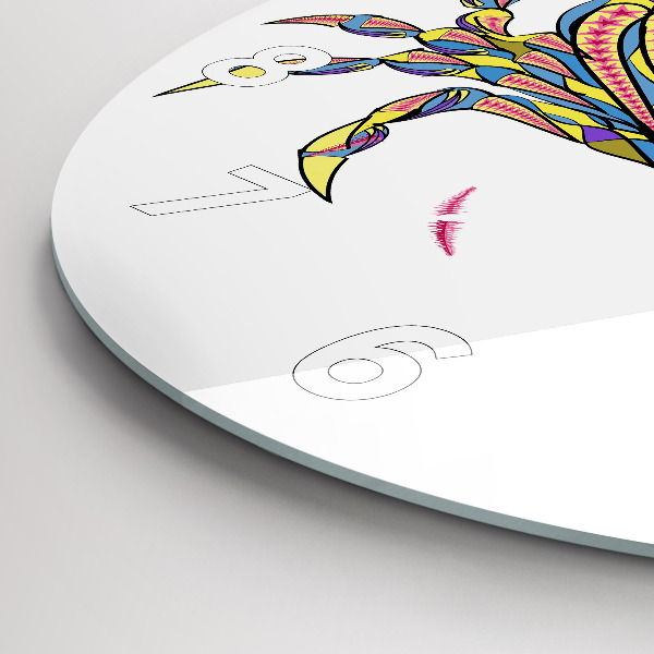 Ceas rotund de perete din sticlă Crab etnic