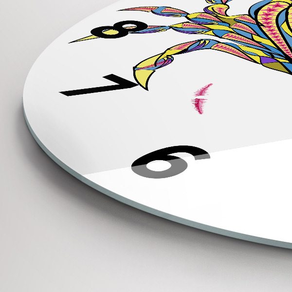 Ceas rotund de perete din sticlă Crab etnic