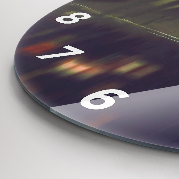 Ceas rotund de perete din sticlă Oameni cu umbrele