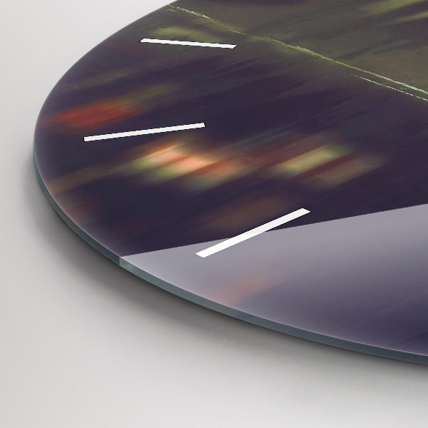 Ceas rotund de perete din sticlă Oameni cu umbrele