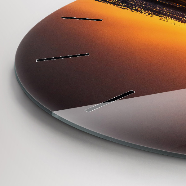 Ceas rotund de perete din sticlă Alergător și apus