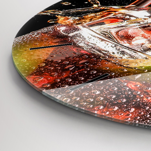 Ceas rotund de perete din sticlă Bea cu gheata