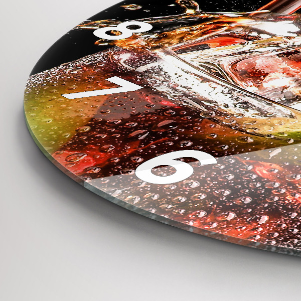 Ceas rotund de perete din sticlă Bea cu gheata