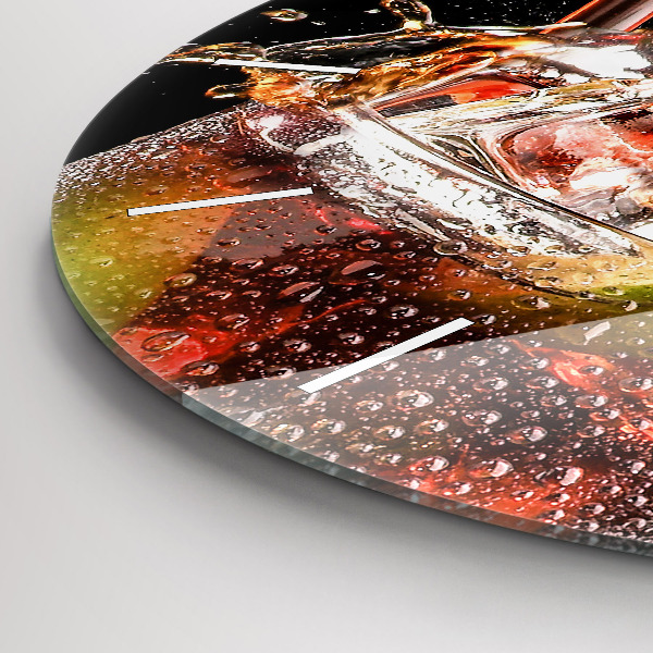 Ceas rotund de perete din sticlă Bea cu gheata