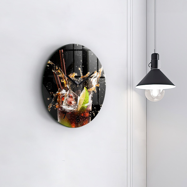 Ceas rotund de perete din sticlă Bea cu gheata