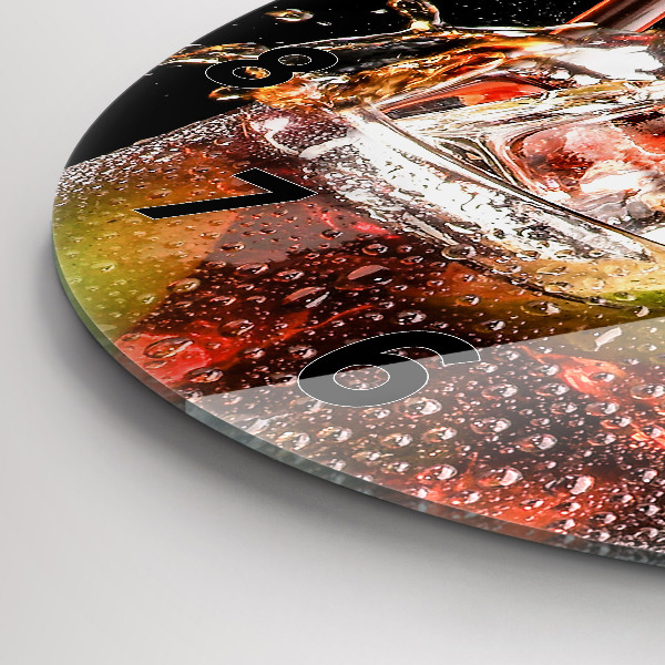 Ceas rotund de perete din sticlă Bea cu gheata