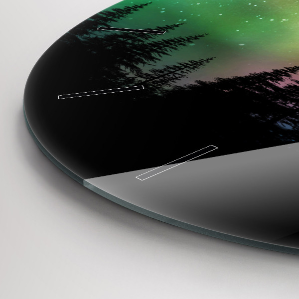 Ceas rotund de perete din sticlă aurora nordică