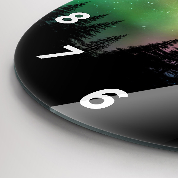 Ceas rotund de perete din sticlă aurora nordică