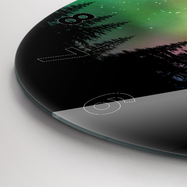 Ceas rotund de perete din sticlă aurora nordică