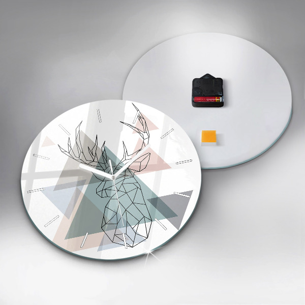 Ceas rotund de perete din sticlă Ren în stil scandinav