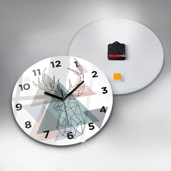 Ceas rotund de perete din sticlă Ren în stil scandinav