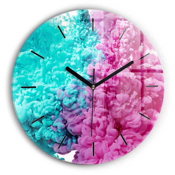 Ceas rotund de perete din sticlă Artă modernă – pete