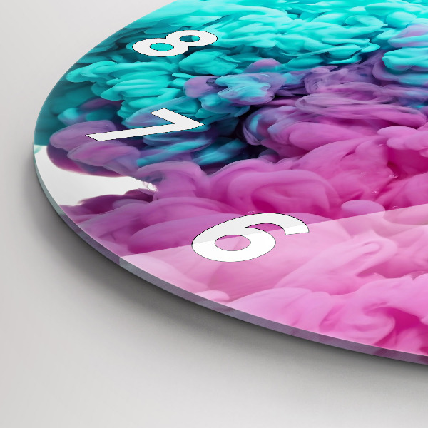 Ceas rotund de perete din sticlă Artă modernă – pete