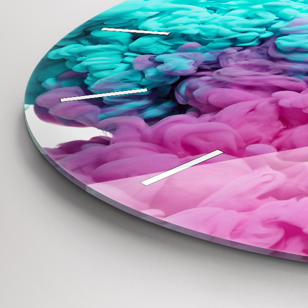 Ceas rotund de perete din sticlă Artă modernă – pete