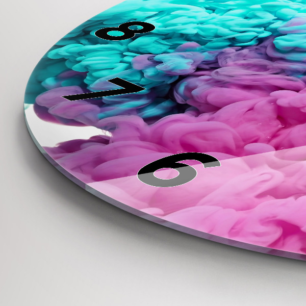 Ceas rotund de perete din sticlă Artă modernă – pete